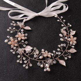 tocado floral  Rose Gold