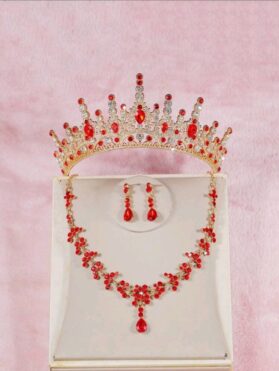 Tiara y collar con aretes eimy rubi - Imagen 2