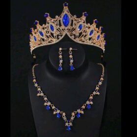Set de tiara y collar con aretes sophia blue
