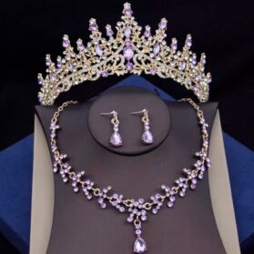 Set de tiara y collar con aretes  lady lila gold