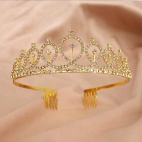 Tiara brillos gold niña