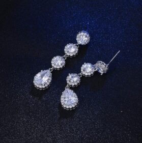 aretes gota zirconias silver - Imagen 2