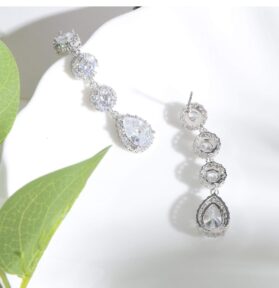 aretes gota zirconias silver - Imagen 3