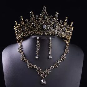 set de tiara y collar con aretes lady black