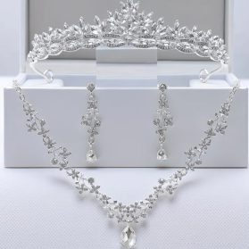 set de tiara y collar con aretes bride silver