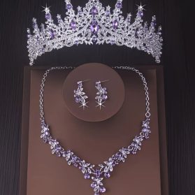 set de tiara y collar con aretes lady lila silver