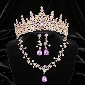 tiara y collar con aretes lady lila gold