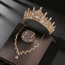 set de tiara y collar con aretes lady Gold