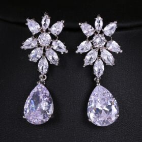 pendientes flor cristales