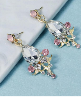 Set de tiara y aretes Rosalía pink - Imagen 4