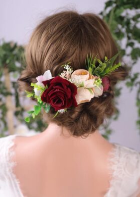 peine floral rosa - Imagen 2