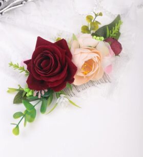 peine floral rosa