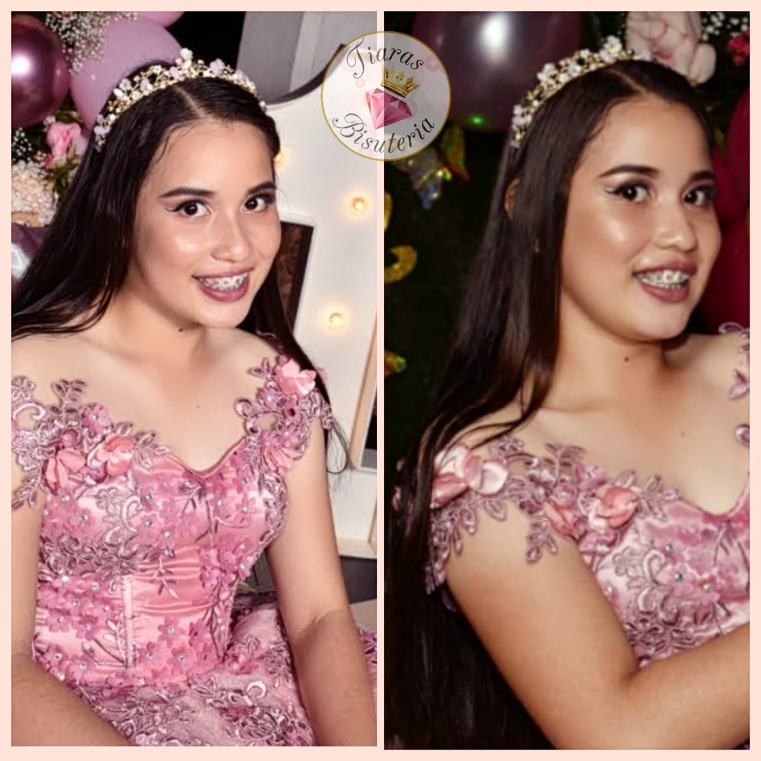 tiara Flora Gold Pink - Imagen 5