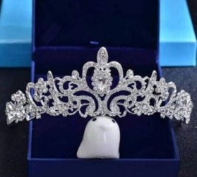 Set de tiara y collar con aretes harmonía Silver - Imagen 3
