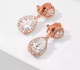 pendientes gota oro rosa - Imagen 2