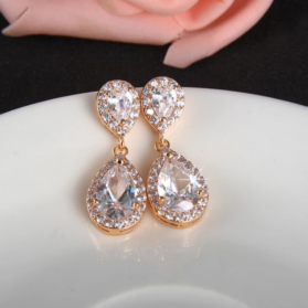 pendientes gota oro rosa