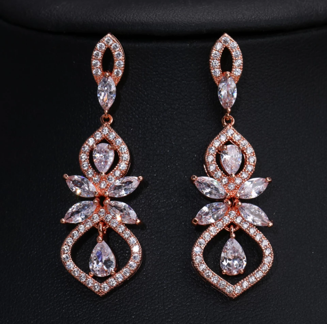 pendientes loto Rose Gold