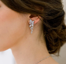 aretes cristal flor - Imagen 5