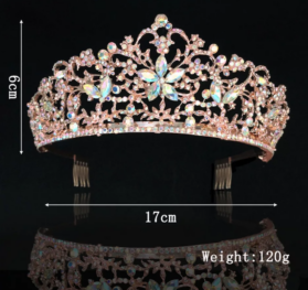 Tiara iris oro rosa tornasol - Imagen 3