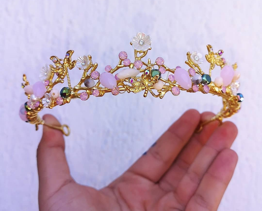 tiara Flora Gold Pink - Imagen 3