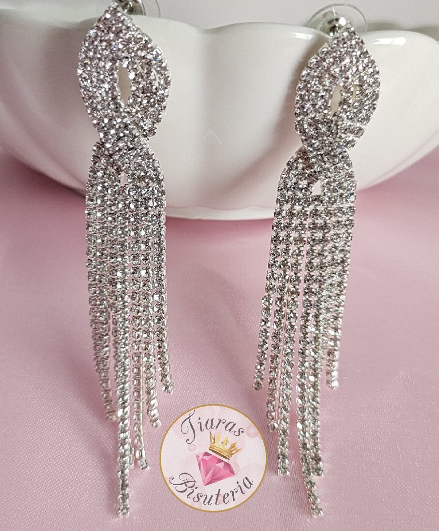 aretes largos brillantes - Imagen 2