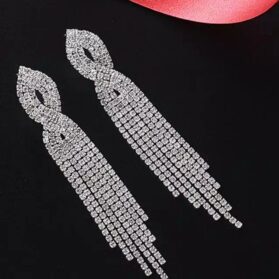 aretes largos brillantes