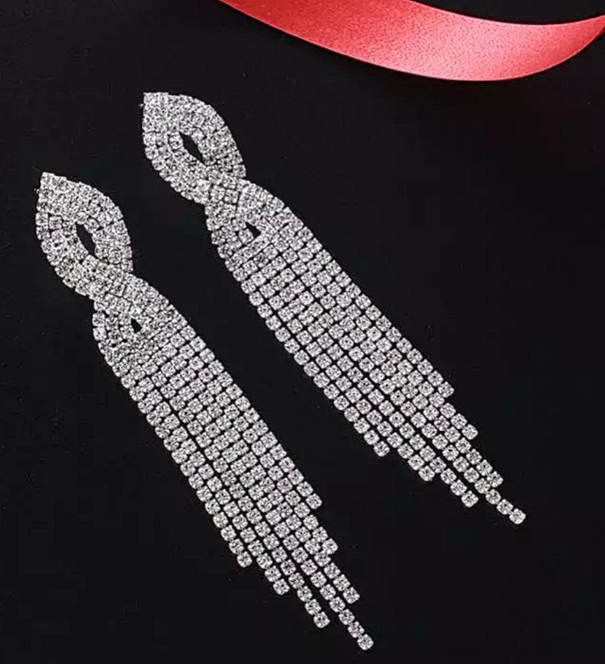 aretes largos brillantes