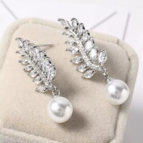 aretes brillos perla - Imagen 2