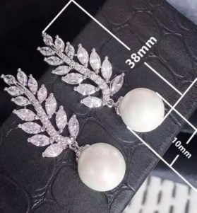 aretes brillos perla - Imagen 5