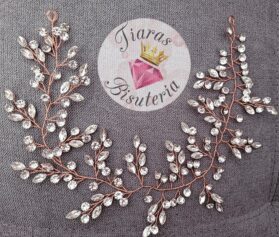 Tocado Cristy oro rosa