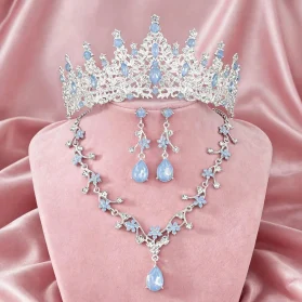 Set de tiara y collar con aretes lady baby blue