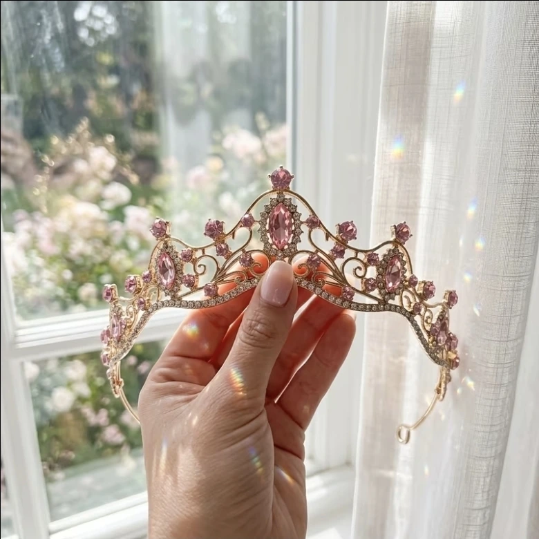 tiara rosa pink gold - Imagen 2