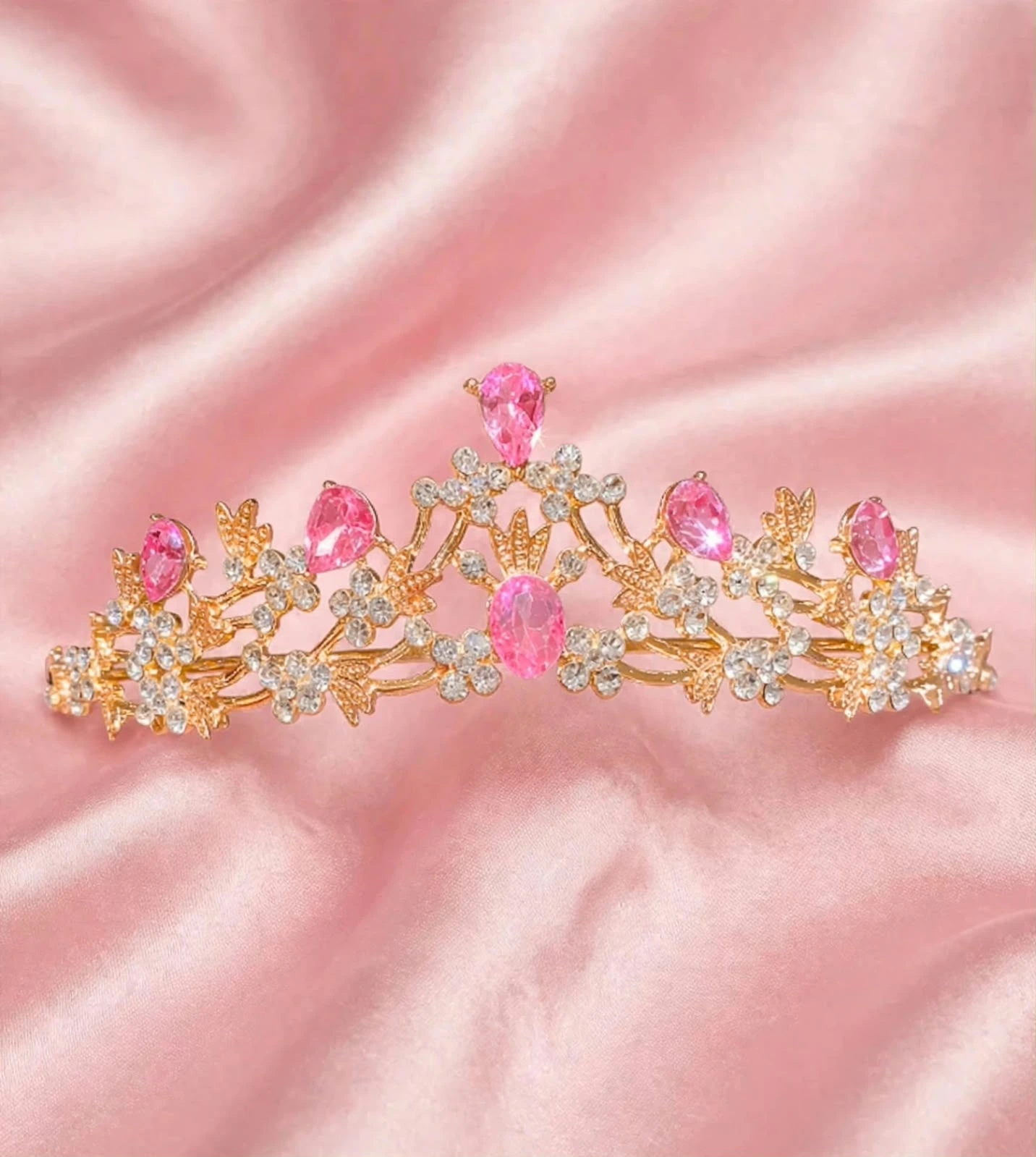 tiara niña pink