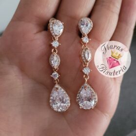 aretes oro rosa duquesa - Imagen 3