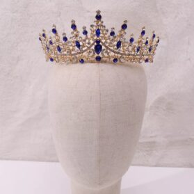 Set de tiara y collar con aretes lady blue gold - Imagen 3