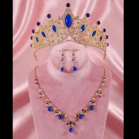 Set de tiara y collar con aretes sophia blue