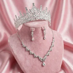 Set de tiara y collar con aretes lady silver