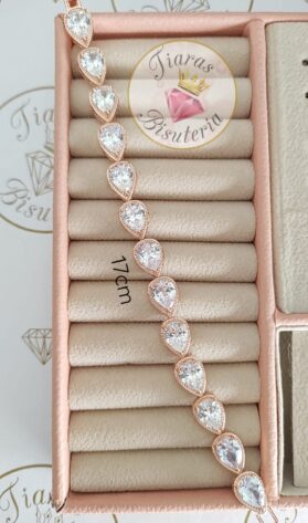 pulsera gotas oró rosa - Imagen 2