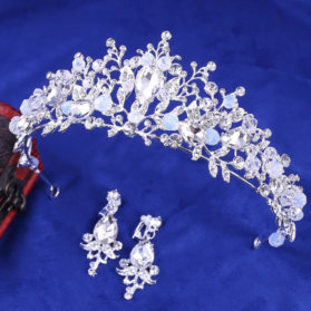 Set de tiara y aretes Rosalia silver