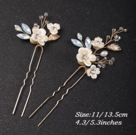 Set de peine y pins flor Gold - Imagen 2