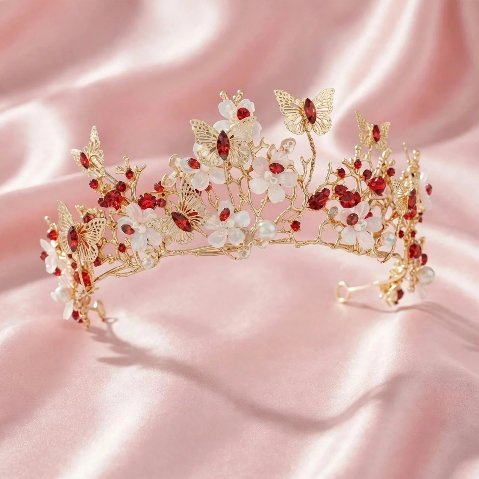 tiara mariposas rubí