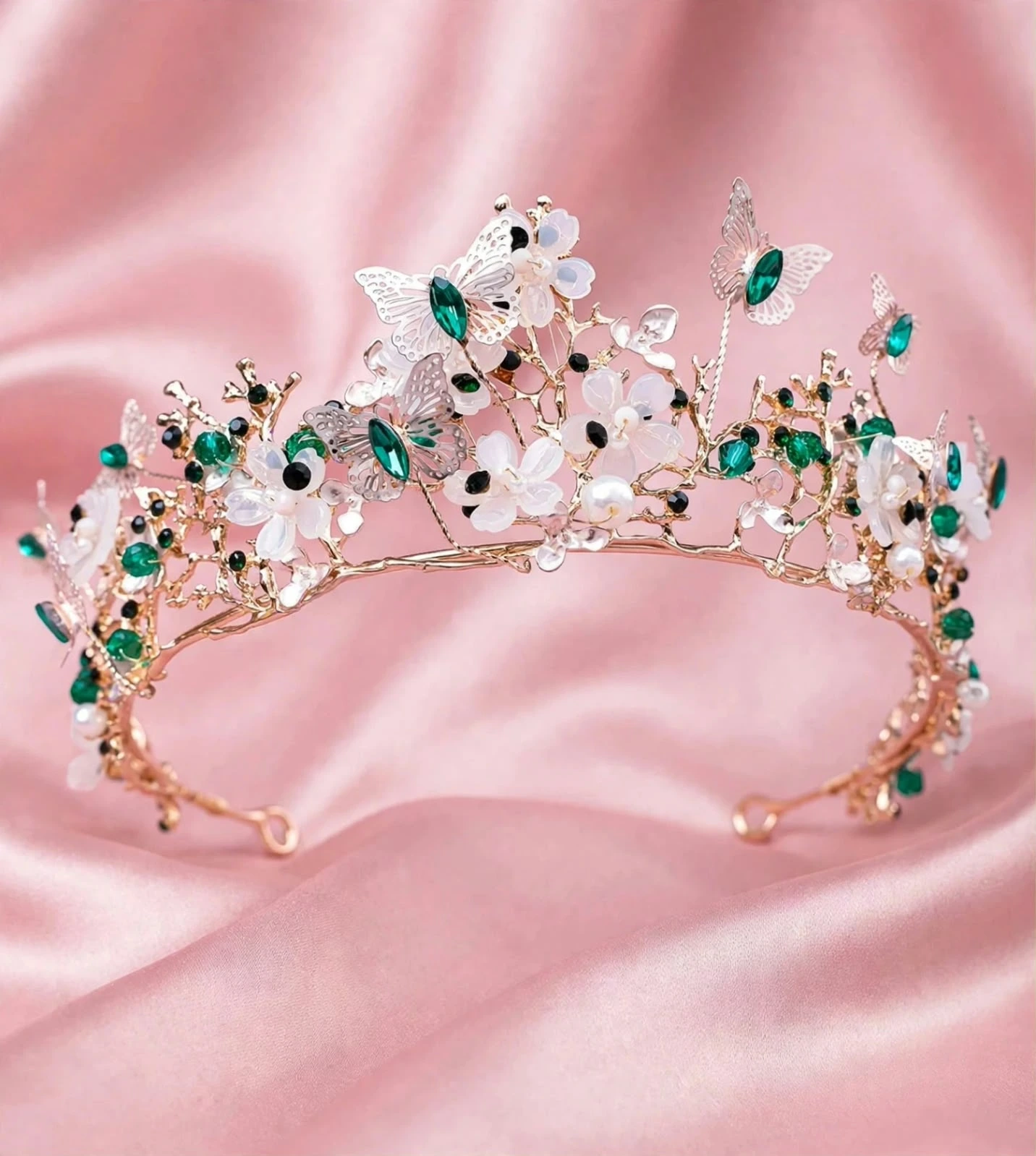 tiara mariposas esmeralda